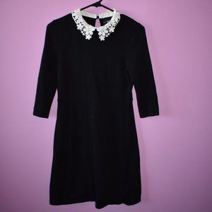 ASOS PETITE NEW LOOK CROCHET COLLAR SKATER DRESS
